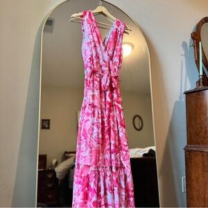 Calvin Klein Pink Floral Maxi Dress